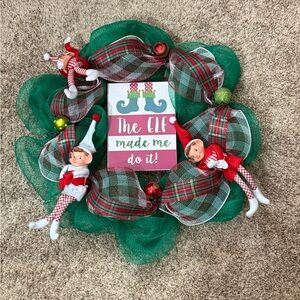 Festive Elf Christmas Wreath